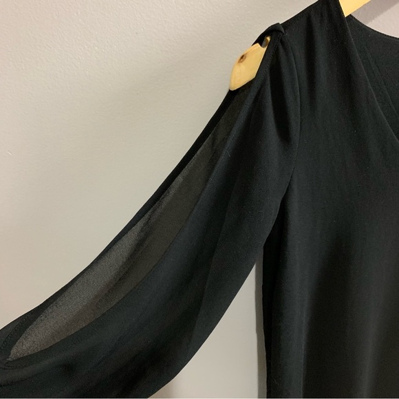 Lulus Shifting Dears Black Long Sleeve Dress  - M - Picture 4 of 9